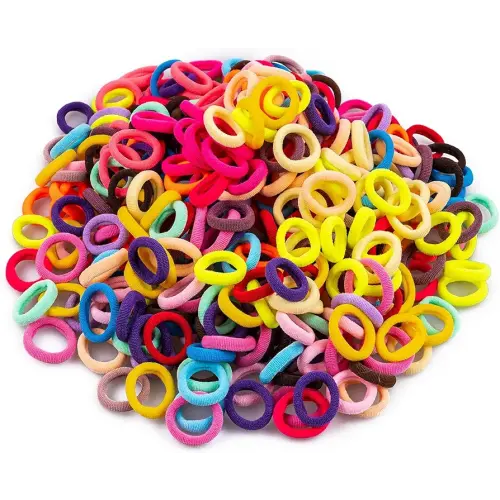 350 PCS Multicolor Cotton Hair Ties – Small Baby Hair Elastics for Kids and Girls, No Crease Finger Ponytail Holders (20 Colors)