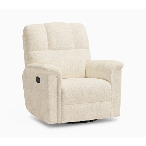 Lullaby Manual Recliner Performance Heathered Chenille Ecru/Oat