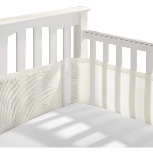 BreathableBaby Breathable Mesh Liner for Full-Size Cribs, Classic 3mm Mesh, Natural Ecru (Size 4FS Covers 3 or 4 Sides)