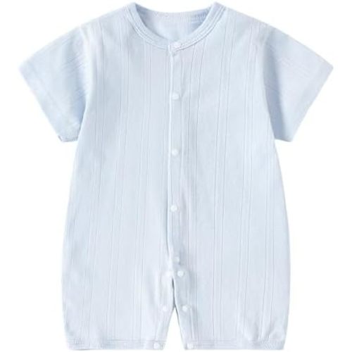 AMIYAN Unisex Baby Cotton Romper Boys Short Sleeve One-Piece Jumpsuit Infant Snap Up Bodysuits Summer Outfits 0-24M