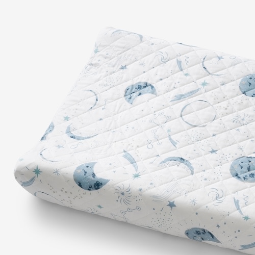 Organic Cotton Quilted Changing Pad Cover - Night Sky