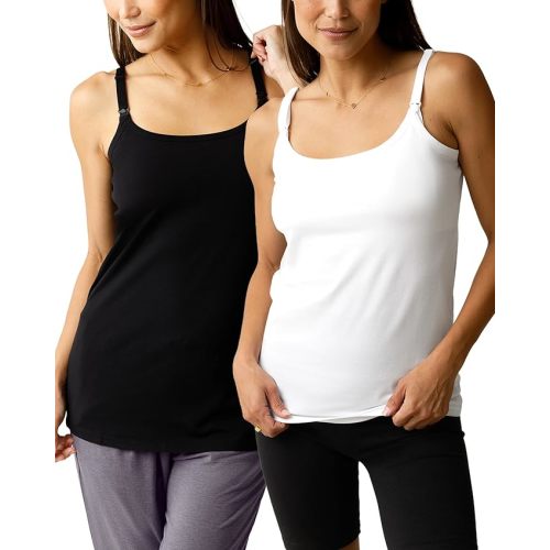 Kindred Bravely Maternity & Nursing Cami, Nursing Tank Tops for Breastfeeding with Adjustable Straps, Amazon Exclusive, 2pk