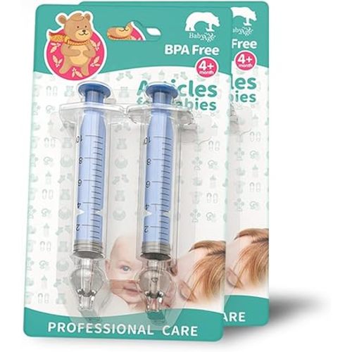 Nasal Syringes for Baby ( Blue ) - 4PCS - Safe Silicon Baby Nasal Aspirator Qucik Syringe Nose Cleaner Rinsing Tool for Baby/Infant/Kid