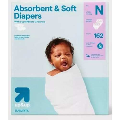 Disposable Diapers - (Size N - 162ct) up&up (Size-N, 162.0, Count)