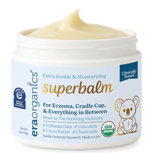 Superbalm USDA Organic Healing Ointment for Baby Eczema & Cradle Cap - 4oz | 100% Natural Soothing Superfood Cream for Toddler & Kids - Eczema, Cradle Cap, Baby Acne & Rashes - Non-Toxic, Fragrance-Free