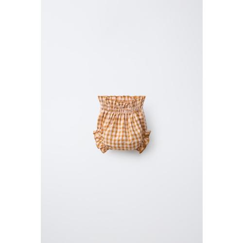 GINGHAM PRINT BRIEFS - Mustard | ZARA United States