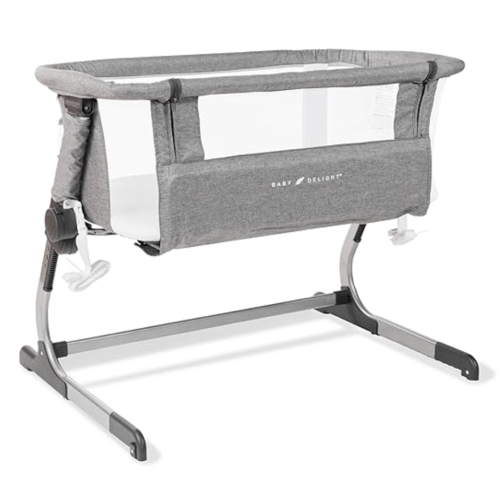 Baby Delight Beside Me Dreamer Bassinet | Bedside Sleeper | 6-Position Height Adjustment | Charcoal Tweed