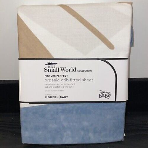 POTTERY BARN Disney Small World Organic Picture Perfect Fitted Crib Sheet NIP