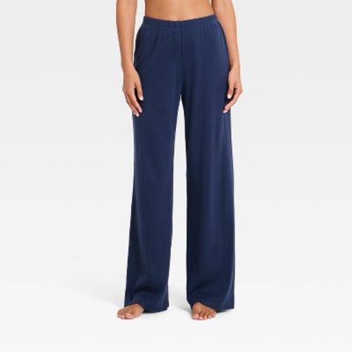 Women's Knit Wide Leg Pajama Pants - Wild Fable™ Blue M