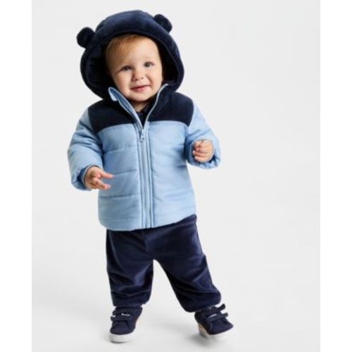 Baby Boys Hooded Faux-Sherpa Mix Jacket, Macy's Exclusive