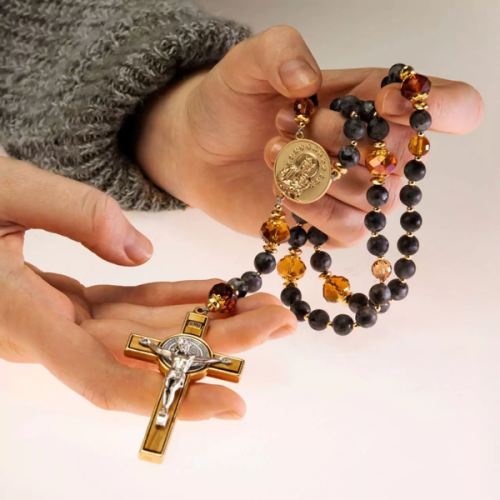 Handmade Sacred Saint Peter Rosary with Labradorite Beads - Buy Now