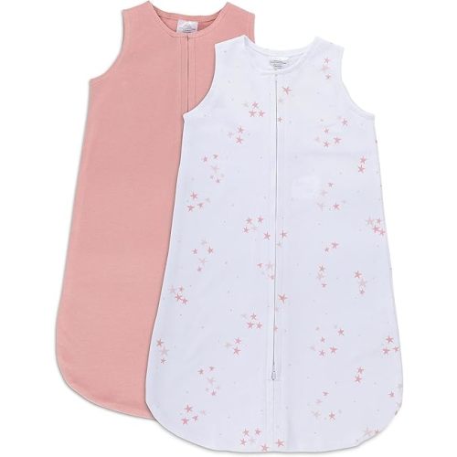 Baby Wearable Blanket - Baby Sleep Sack 100% Interlock Knit Cotton - Sleep Sack 3-6 Months - Comfy Soft Lightweight, 2-Pack Set