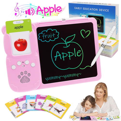 MAGOTAN Toddler Toys Drawing Tablet with Talking Flash Card, Drop Resistant LCD Writing Tablet,224 Sight Words Pocket Speech Audible Flashcards, Learning & Education Toys for 2,3,4,5,6 Years Old