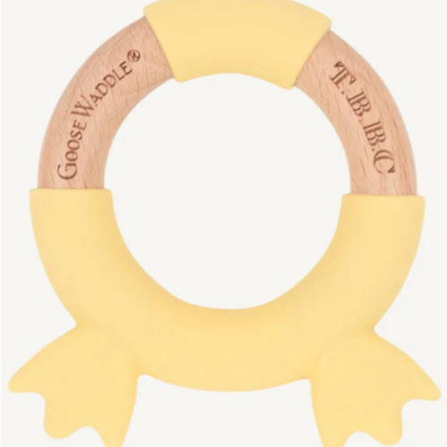 The Beaufort Bonnet Co. GooseWaddle x T.B.B.C. Duck Wooden & Silicone Teether - Yellow