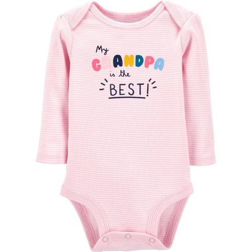 Grandpa Is The Best Bodysuit - Pink - NB