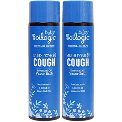 Oilogic Stuffy Nose and Cough Vapor Bath Relief for Babies & Toddlers, Essential Oil Breathe Blend - Naturally Soothes with 100% Pure Lavandin, Orange, Eucalyptus Oil & More - 266ml (9 fl oz, 2-Pack)
