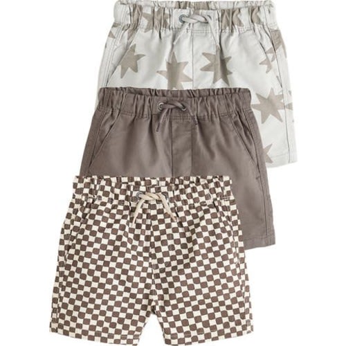 Kids' Set of 3 Assorted Cotton Shorts, 12-18M