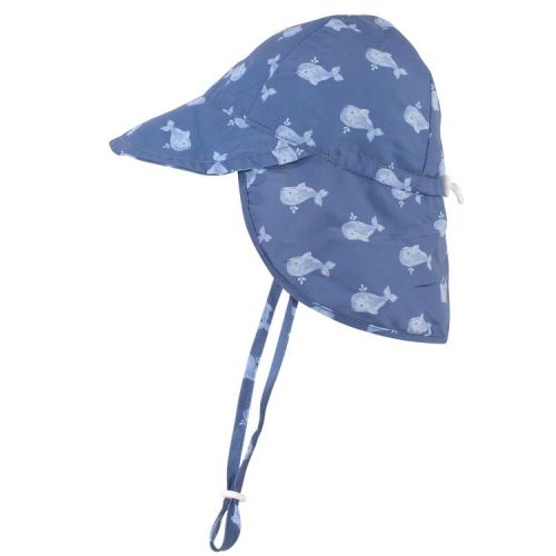Hudson Baby Infant and Toddler Boy Sun Protection Hat, Blue Whale, 2T-4T