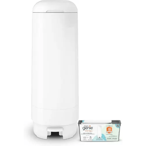 Diaper Genie Signature Pail Includes 1 Easy Roll Refill with 18 Bags | Holds Up to 846 Newborn-Sized Diapers Per Refill
