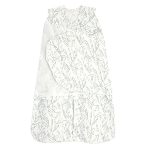100% Cotton Baby Swaddle Green Leaves | Newborn | HALO US