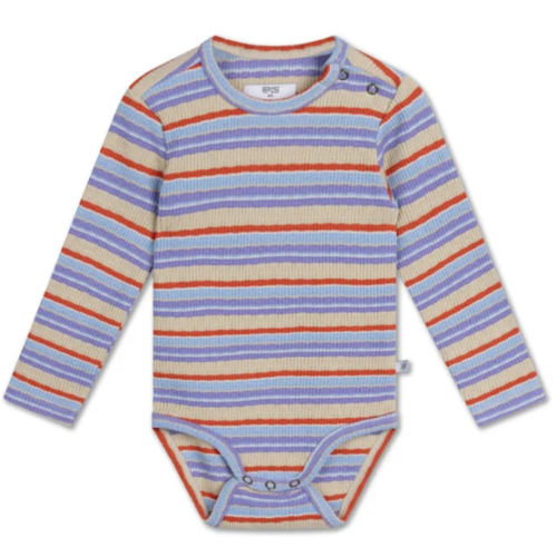 Striped Organic Cotton Bodysuit | Lilac