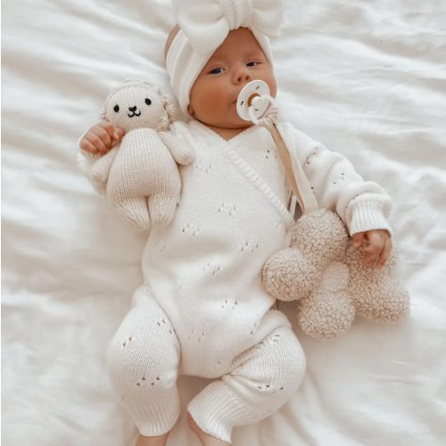Pointelle Romper Milk White | Organic Cotton | The Honey and Bro Co – The Honey and Bro Co.