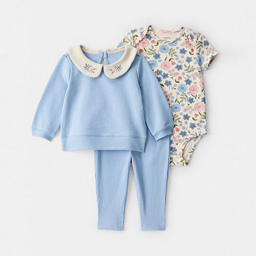 Carter's Baby Girls 3-pc. Pant Set, Color: Blue - JCPenney