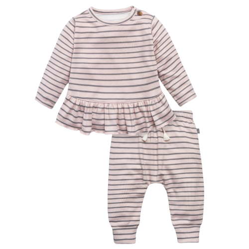 Modern Moments by Gerber Baby Girl Peplum Top and Legging Super Soft Hacci Set, 2-Piece, Sizes 0/3M - 24M