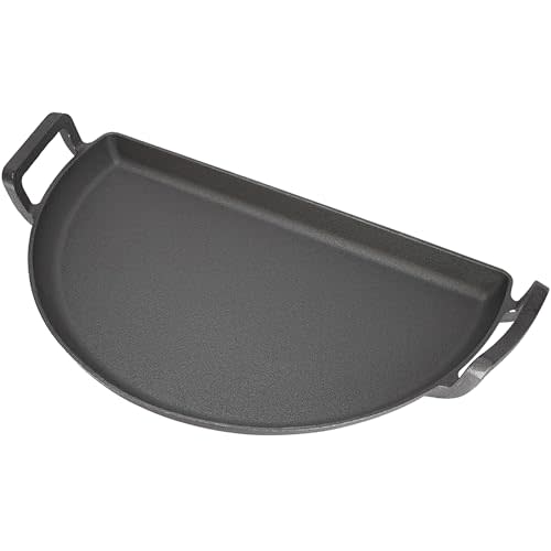 SnS Grills Slow N Sear Cast Iron Drip 'N Griddle Pan 22", 3-in-1 Versatile Grill Accessory for Searing, Griddle and Drippings - Fits Weber & Similar 22 Kettle Grills