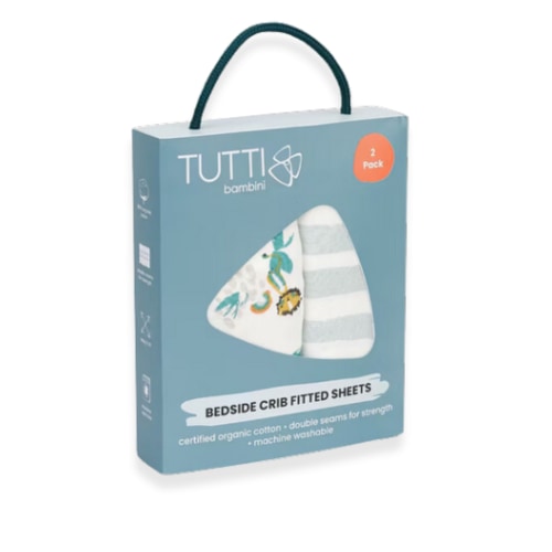 CoZee Bassinet Fitted Sheet Twin Pack in Run Wild | iL Tutto