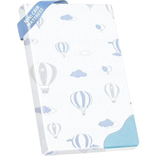 Pack and Play Mattress - 38"x26" Pack N Play Mattresses Pad with Breathable Removable Cover - Dual-Sided Memory Foam Foldable Portable Baby Crib Mattress, Balloon