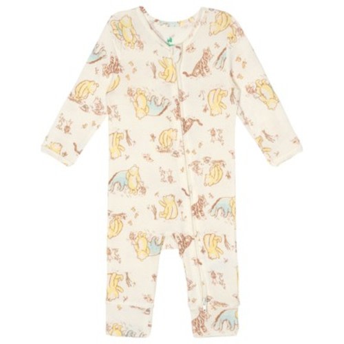 Disney Winnie the Pooh Baby Girls' Zip Front Allover Print Coverall Tusk Newborn