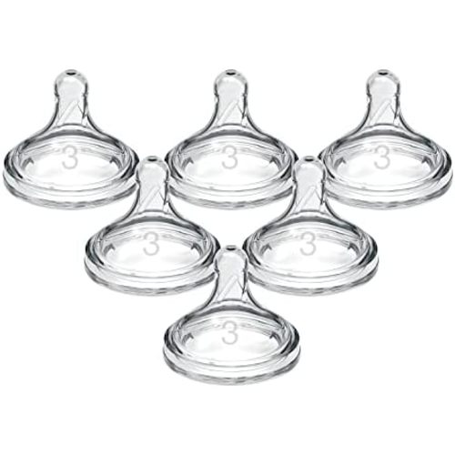 Dr. Brown’s Wide-Neck Level 3 Medium-Fast Flow Nipple, 6m+, 6-Pack