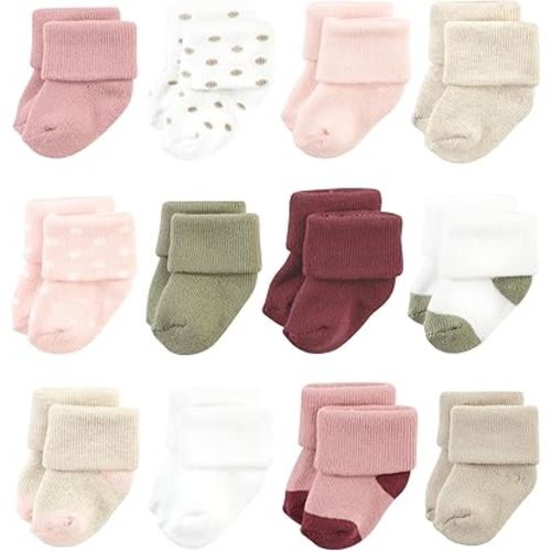 Hudson Baby baby-girls Cotton Rich Newborn and Terry Socks