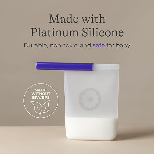 Lansinoh Silicone Breastmilk Storage Bags, Reusable Leakproof Milk Storage Bags with Double Seal, Dishwasher & Sterilizer Safe, 8 oz, 5-Count, BPA Free Breastfeeding Essentials