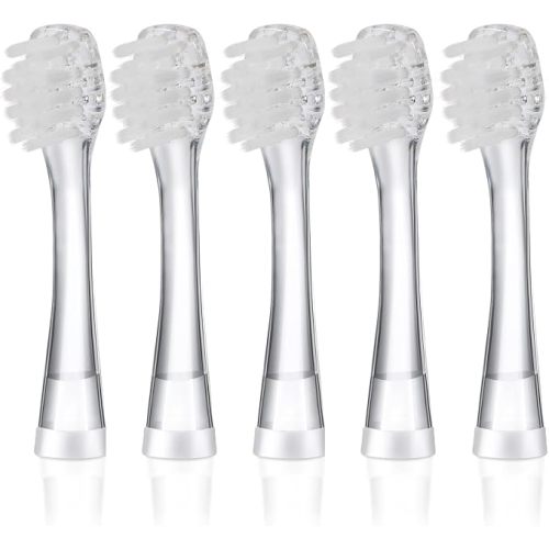 Baby Toothbrush Heads Compatible with Papablic BabyHandy/Toddler Sonic Electric Toothbrushes, Compatible with Brush-Baby BabySonic/Seago SG902/SG602, 5 Pack (3 Years+)