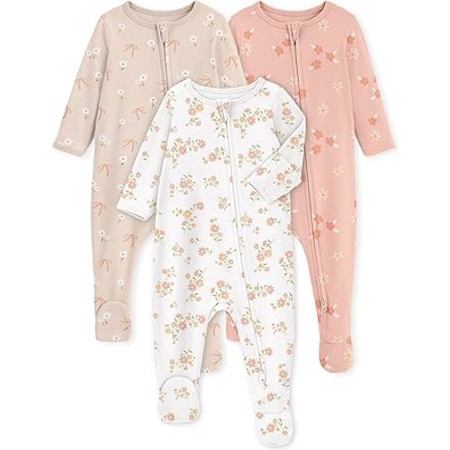 Yoofoss Baby Pajamas 100% Organic Cotton Baby Sleepers for Newborn 0-3 3-6 6-9 Months Boys Girl Clothes 3pcs Footed PJs