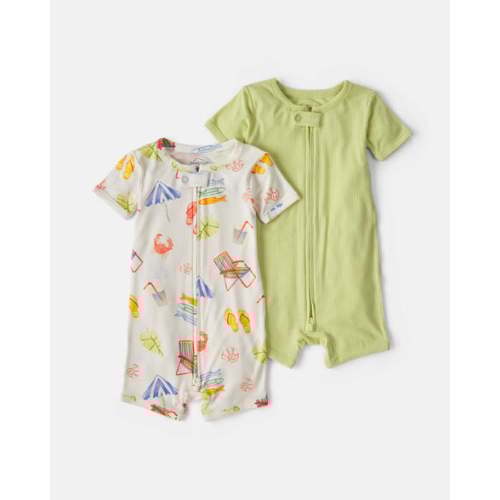 Baby 2-Pack Beach PurelySoft™ 1-Piece Pajama - Green/Ivory | Carter's