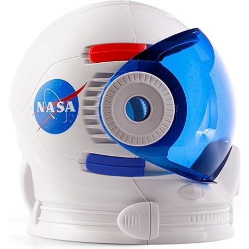 Blue Marble NASA Astronaut Helmet Halloween Costume Accessory – Wearable Space Helmet for Astronaut Costume for Kids, Sticker Sheet, Educational Gift for Boys and Girls, Dress Up and Pretend Play