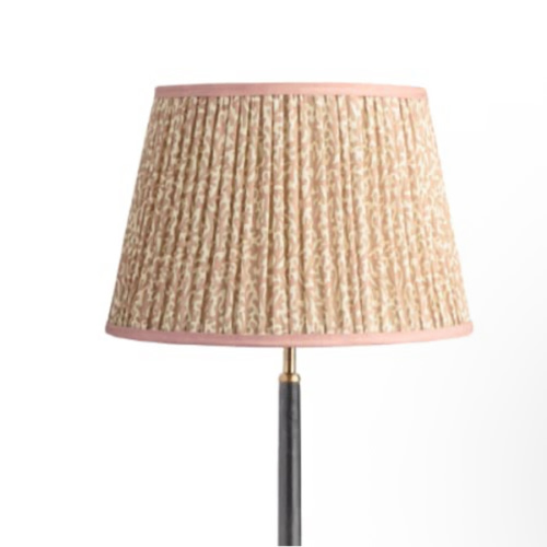 14 inch straight empire reversible gimbal shade in blush Tuffley gathered cotton by GP & J Baker