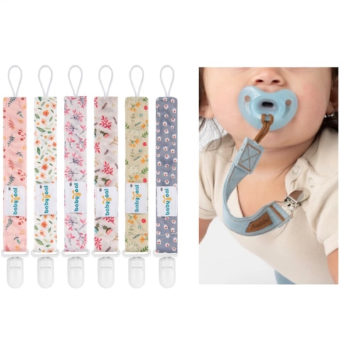 Pacifier Clips, 6 Pack
