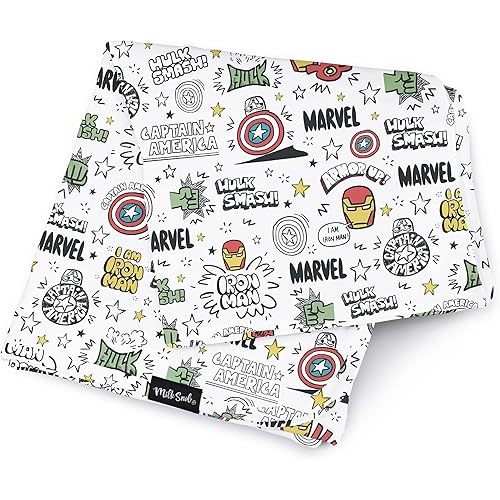 Milk Snob Marvel Infant Boy/Girl Swaddle Blanket, Soft Receiving, Security and Play, Toddler Infant Newborn Bedding, Baby Shower, Baby Registry Gift (Mighty Heroes) 34 * 34 inches