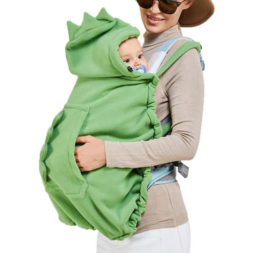Stroller Cover Baby Carrier Cover Newborn Hooded Stretchy Cloak Reversible, Cloak Kangaroo Hoodie for Mom Baby, Suit for All Seasons -Green