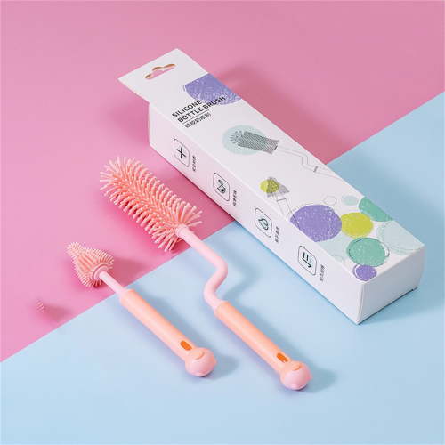 KULOKHUI Bottle Cleaner Brush Baby Bottle Brush Nipple Brush Soft Silicone Feeding Bottle Brush Cleaning Brushes 360 Rotatable Pacifier Brush Baby Bottle Cleaning Kit Travel Size Portable