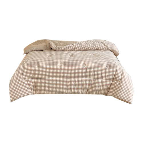 Hiroekza Twin Size Comforter Thickened Spring and Fall Quilt 100% Cotton Lightweight Microfiber Soybean Fiber Skin-friendly Quilt 59x78in Soft Bed Coverlet for All Seasons Khaki