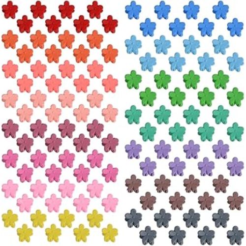 Mini Flower Hair Clip Flower Clips,Colorful Mini Hair Claw,for Women, Girls,Baby, Toddler Bangs Strong Grip Small Tiny Rainbow Hair Clips (50, Matte Colors)