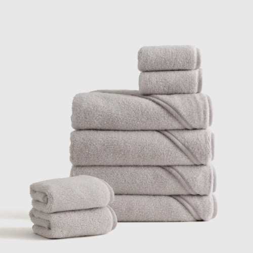 Organic Turkish Cotton Baby Bath Bundle 8-Pack in Light Grey