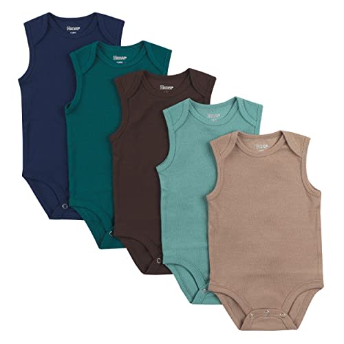 Hanes unisex-baby Baby Bodysuits, Ultimate Flexy Sleeveless for Boys & Girls, 5-pack