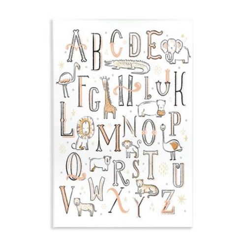 Stupell Industries Nursery Animal Alphabet Chart Wall Plaque Art, 10" x 15"