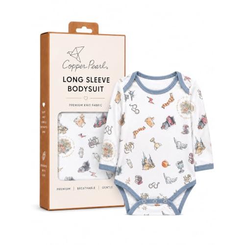 Copper Pearl Long Sleeve Bodysuit Baby: Ultra Soft Baby for Newborns, Boys, and Girls - Stylish, Comfortable, Overlap Shoulders, Premium Knit Fabric - 6-12 Months, Wizarding World™